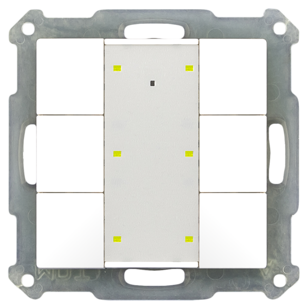 MDT Pulsador 55mm 6-funciones Plus Empotrado, LED de estado y orientación
