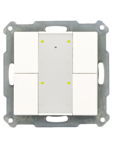 MDT KNX RF+ Funk Taster Plus 4-fach mit Aktor Reinweiß glänzend, Status und Orientierungs LED