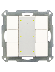 MDT KNX RF+ Push Buttons Plus 6-fold with Actuator	White glossy finish, status and orientation LED