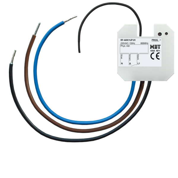 MDT KNX RF+ Switch Actuator 1-fold Flush, 230V, 10A
