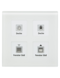 MDT KNX RF+ Glass Push Button Plus 4-fold with switching actuator