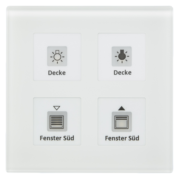 MDT Botão de vidro KNX RF+ Plus 4-vias com atuador de comutação