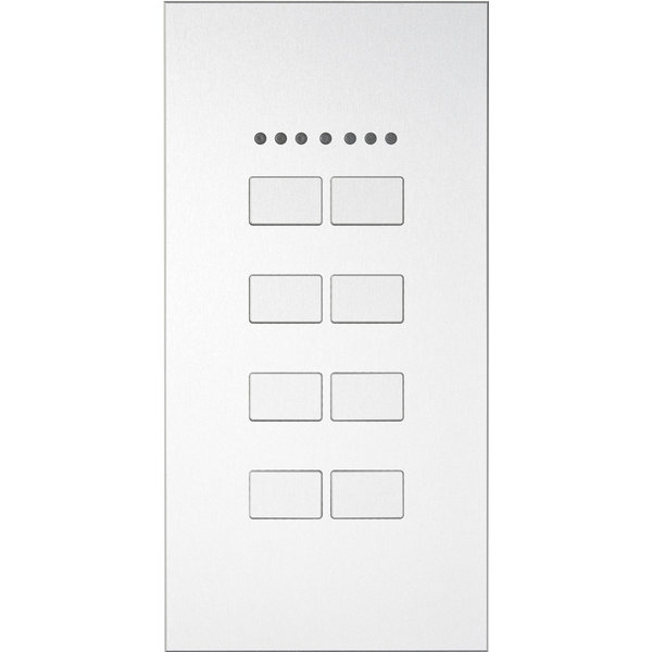 Ipas KNX Tableau  Largho 8-fold  with room temperature regulator with raised buttons (0,5 mm)