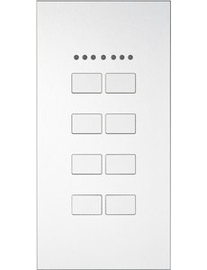 Ipas KNX Tableau  Largho 8-fach mit Raumtemperaturregler mit bündige Tasten