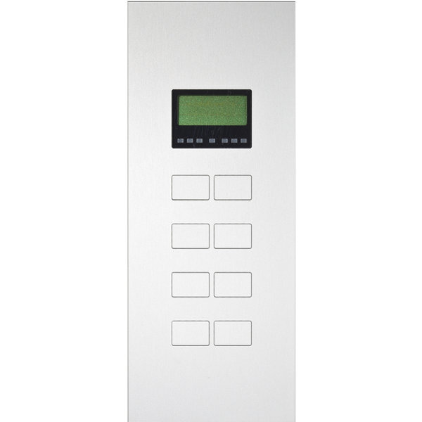 Ipas KNX Tableau  Largho 8-fach mit Raumtemperaturregler und Display mit bündige Tasten