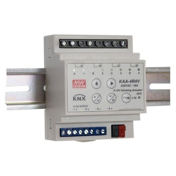Mean Well 4 fach Dimmsteuergerät 1-10V 4 TE 10A C-Load