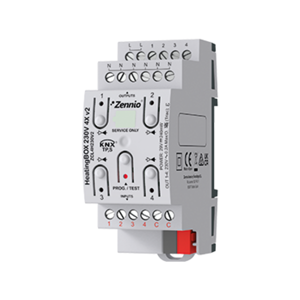 Zennio ZCL4H230V2 KNX heating actuator | 4-fold, 4 inputs