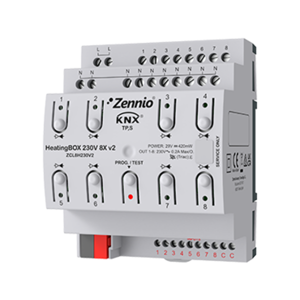 Zennio ZCL8H230V2 KNX attuatore di riscaldamento | 8 uscite, 8 ingressi