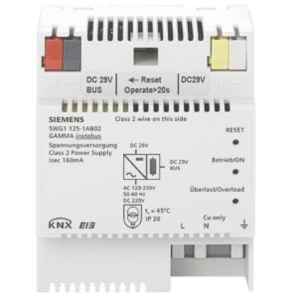 Siemens KNX Voeding DC 29 V, 160 mA met extra  uitgang zonder smoorspoel N125/02