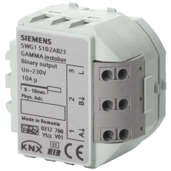 Siemens 2  fold Switching actuator 2 x AC 230 V, 10 A (resistive load) - RS510/23