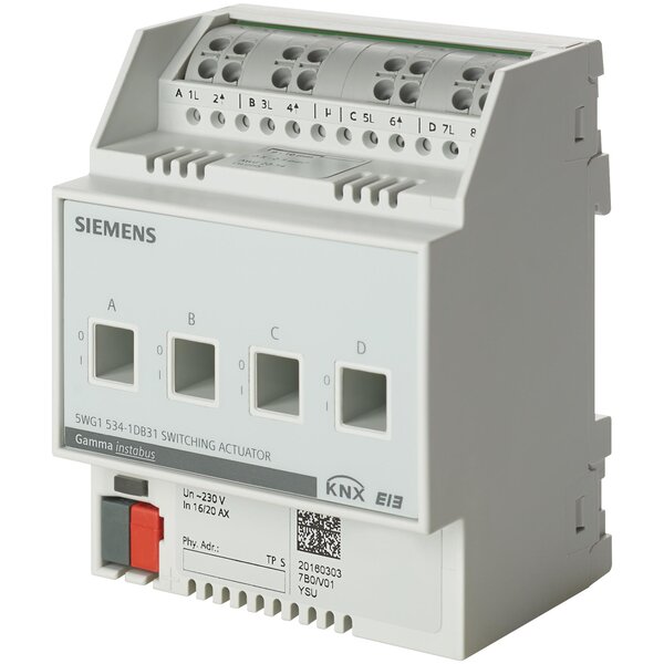 Siemens N 534D31 Schaltaktor 4 x AC 230 V, 16 / 20 AX, C-Last