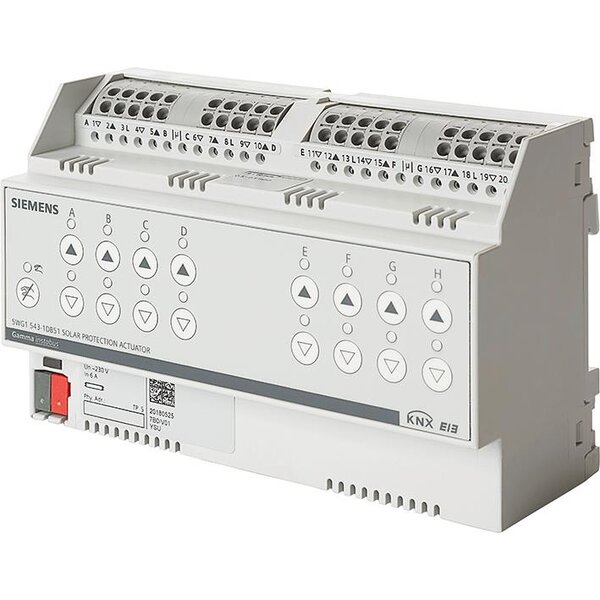 Siemens KNX-Blind Actuator 230 V | 8-fold, Run Time Measurement | N543D51