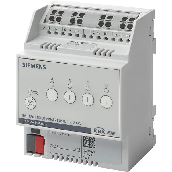 Siemens KNX binary input | 4-fold 10…230 V AC/DC N 263D31