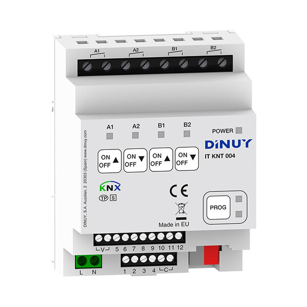 Dinuy DINUY IT KNT 004   4-Kanal Schalt-/Jalousieaktor mit 12 Eingängen