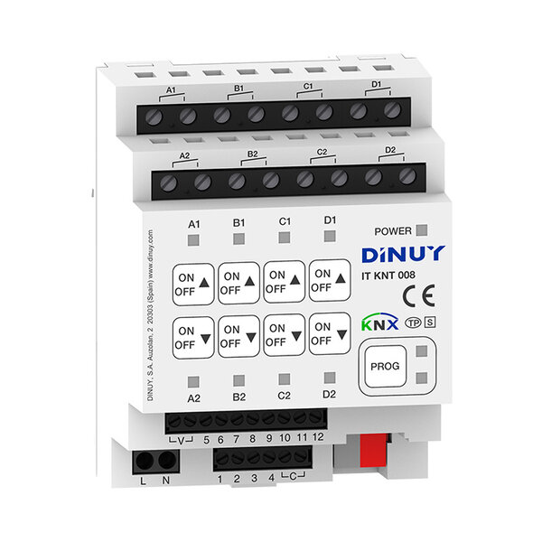 Dinuy DINUY IT KNT 008 8-channel switch/blind actuator, 12 inputs