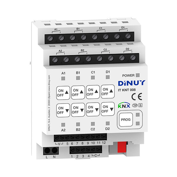 Dinuy DINUY IT KNT 008    8-Kanal Schalt-/Jalousieaktor mit 12 Eingängen