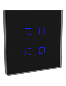 Dinuy DINUY PU.KNT.003 Laüka capacitieve zwarte sensor  4 knoppen  & chromen frame