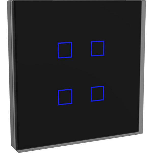 Dinuy DINUY PU.KNT.003 Laüka capacitieve zwarte sensor  4 knoppen  & chromen frame