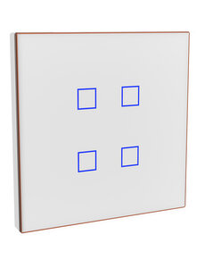 Dinuy DINUY PU.KNT.007 Laüka interrupteur capacitif blanc avec 4 boutons et cadre en cuivre