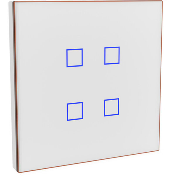 Dinuy DINUY PU.KNT.007 Laüka interrupteur capacitif blanc avec 4 boutons et cadre en cuivre