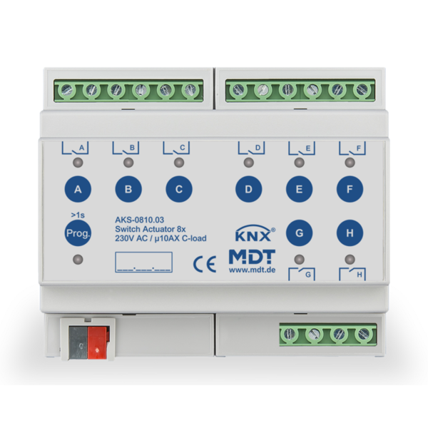 MDT Atuador de comutação 8 canais AKS Standard 10A C-Load