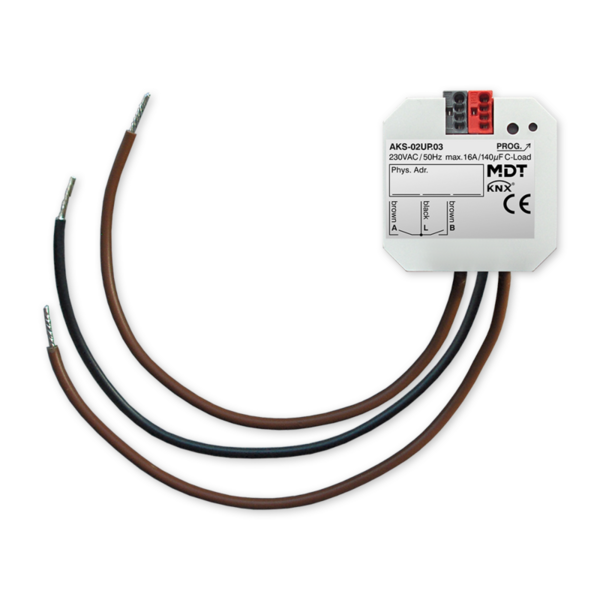 MDT Actionneur de commutation 2 voies AKS compact, encastré, 16A C-Load