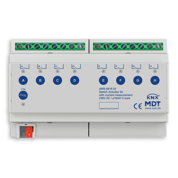 MDT 8-voudige schakelactuator 16A C-belasting met stroommeting | serie .03