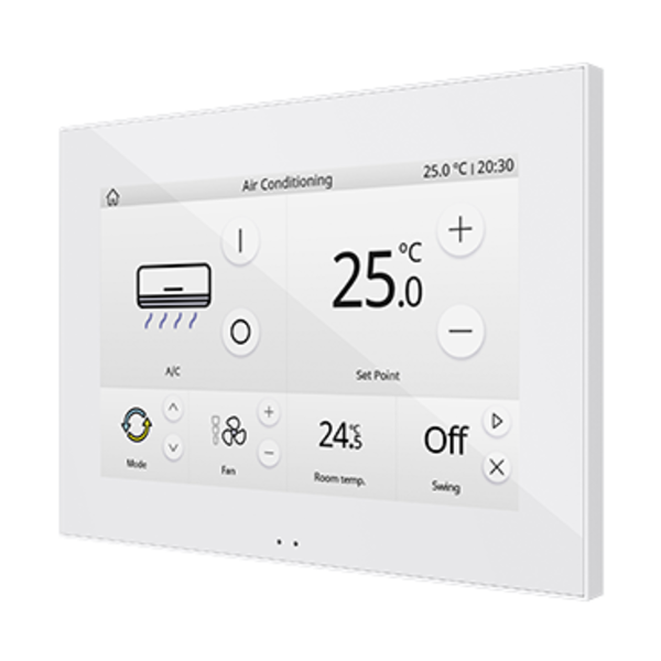 Zennio Z70 v2 Farbiges kapazitives Touchpanel mit 7"-Display.