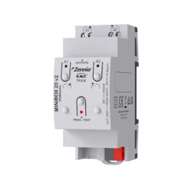 Zennio MINiBOX 20 v2 | Multifunctionele actor, 2 outputs (16 AC) Secure