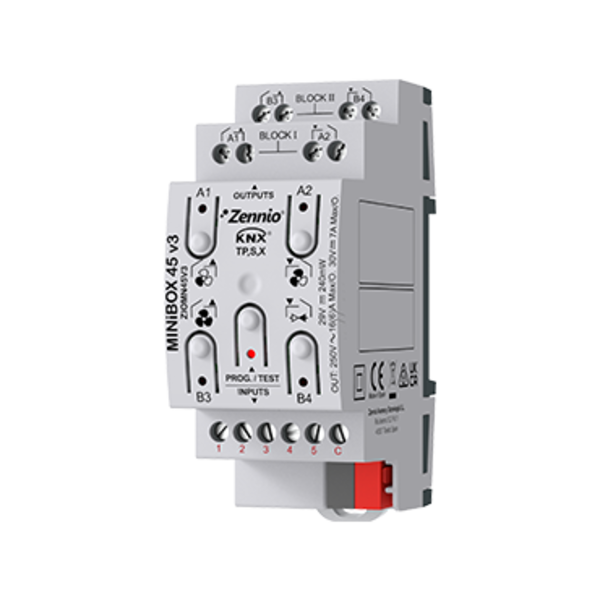 Zennio MINiBOX 45 v3 | 4 salidas 16 A / 5 entradas A/D