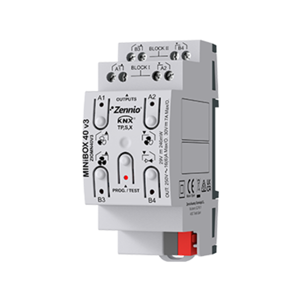 Zennio MINiBOX 40 v3 | Multifunctionele actor, 4 outputs (16 AC) Secure