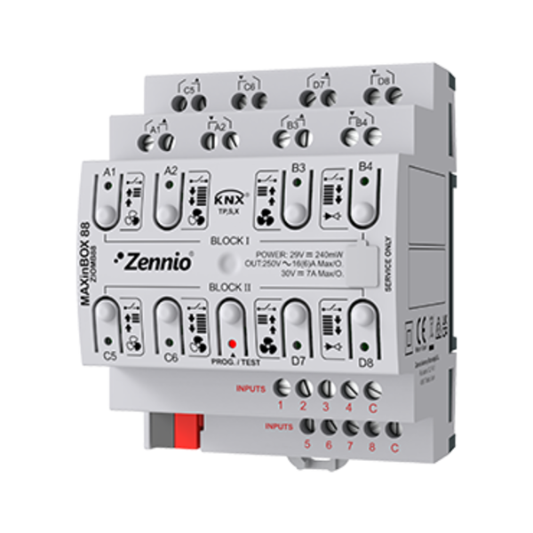 Zennio MAXinBOX 88 | 8 uitgangen 16 A / 8 ingangen A/D