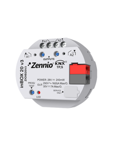 Zennio inBOX 20 v3 | Actionneur multifonction avec 2 sorties (16 A C-Load)