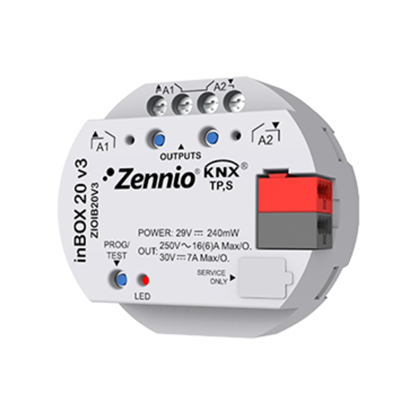Zennio inBOX 20 v3 | Multifunction actuator with 2 outputs (16 A C-Load)