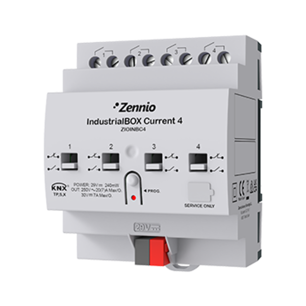 Zennio IndustrialBOX Current 4 | 4-v., 20 A | Stroommeting & KNX Secure