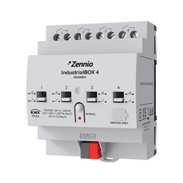 Zennio IndustrialBOX 4 | 4 sorties (20 A - 200 µF), KNX Secure.