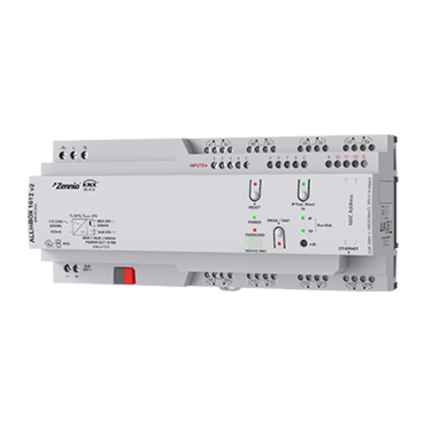 Zennio ALLinBOX 1612 v2 Multi-dispositivo KNX-IP Interfaccia, 16 usc/12 ingr.