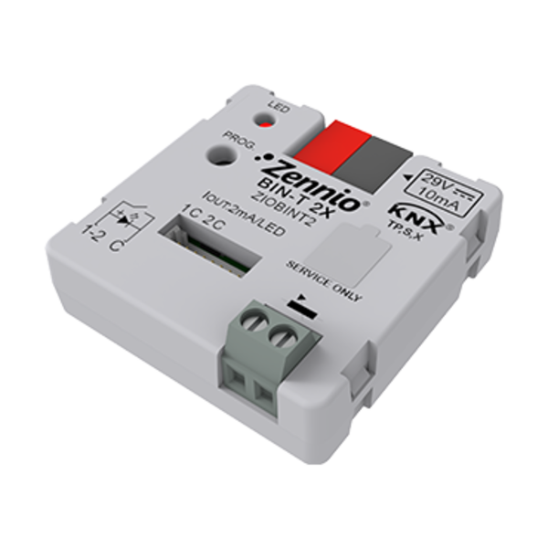 Zennio BIN-T 2X Interfaccia Uni. 2 ingressi bin./uscite LED + 1 temp. ingr.