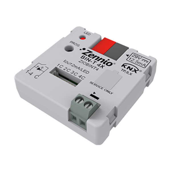 Zennio BIN-T 4X Uni. Interface 4 bin. inputs/LED outputs + 1 temp. input