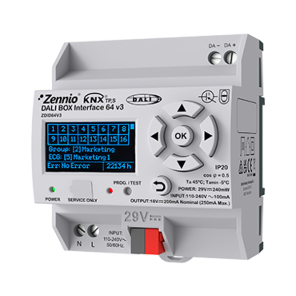 Zennio DALI BOX Interface 64 v3 | KNX DALI Interface 64 VSA, 1 kanaal