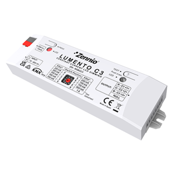 Zennio Lumento C3 dimmer for DC LED loads, 3-channel constant current