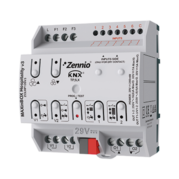 Zennio MAXinBOX Hospitality v3 - KNX-Fan-Coil-Aktor | 2-voudig, Secure