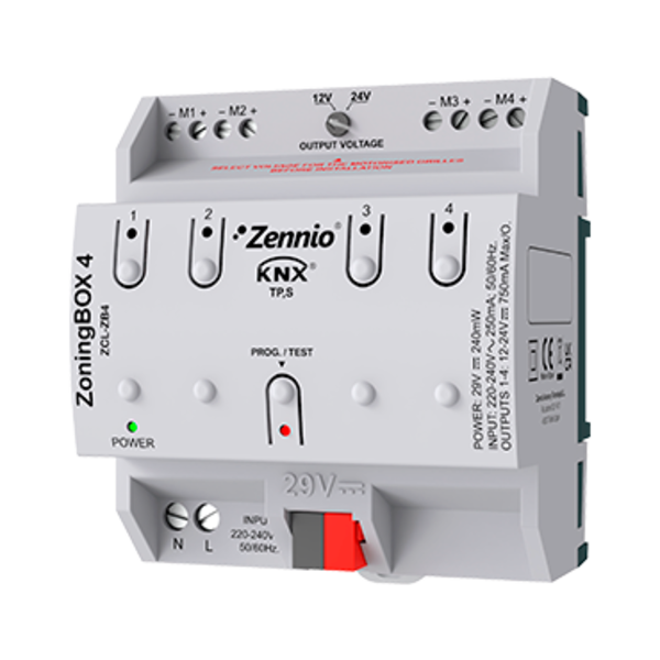 Zennio ZoningBOX 4-zone actuator for ducted air conditioning (max 4 zones)