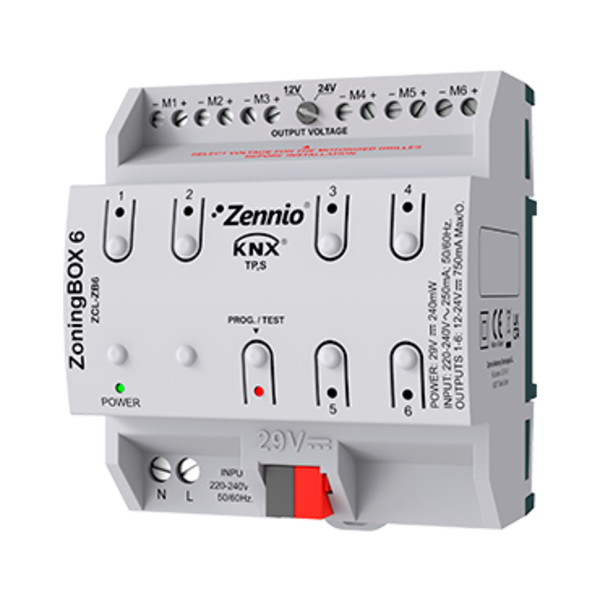 Zennio ZoningBOX 6-zone actuator for ducted air conditioning (max 6 zones)