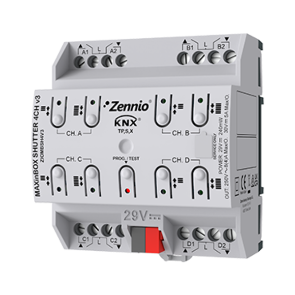 Zennio MAXinBOX SHUTTER | KNX Blind Actuator | 4-channel, Secure