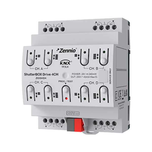 Zennio ShutterBOX Drive 4CH 4-channel shutter actuator with time measurement