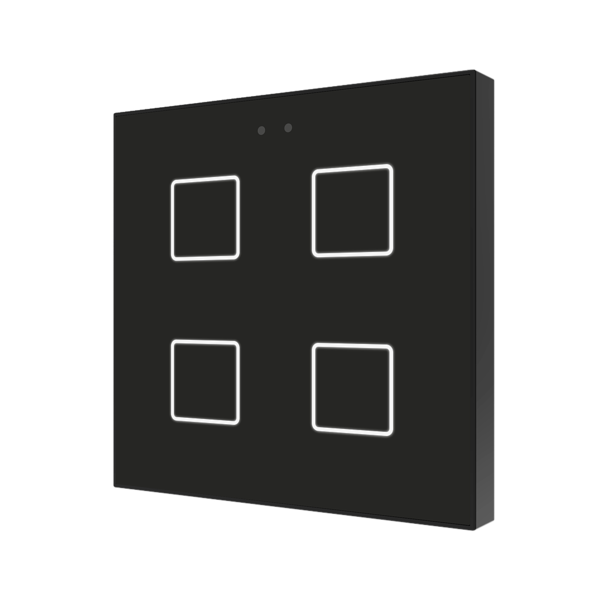 Zennio Tastsensor Flat | 4-voudig | Verlichte capacitieve touchschakelaar