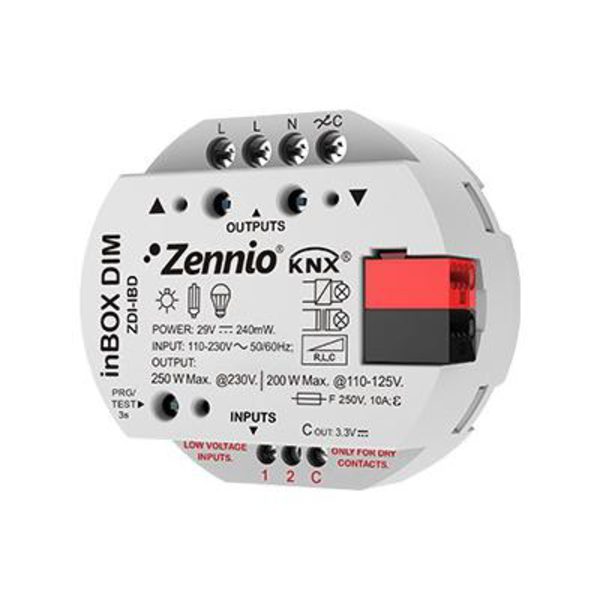 Zennio inBOX DIM | Attuatore dimmer universale da incasso | 1 canale | 250W