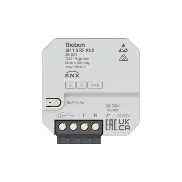 Theben SU 1 S RF KNX – 1-gang RF switching actuator, 10 A, Data Secure