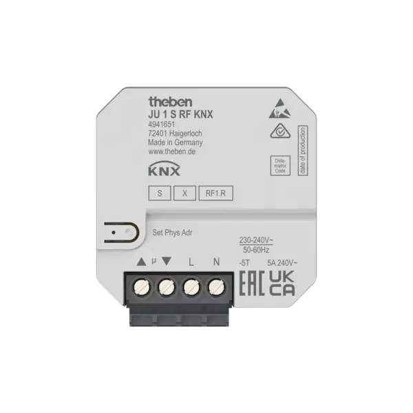 Theben JU 1 S RF KNX – 1-fach RF-Jalousieaktor 5 A, Data Secure